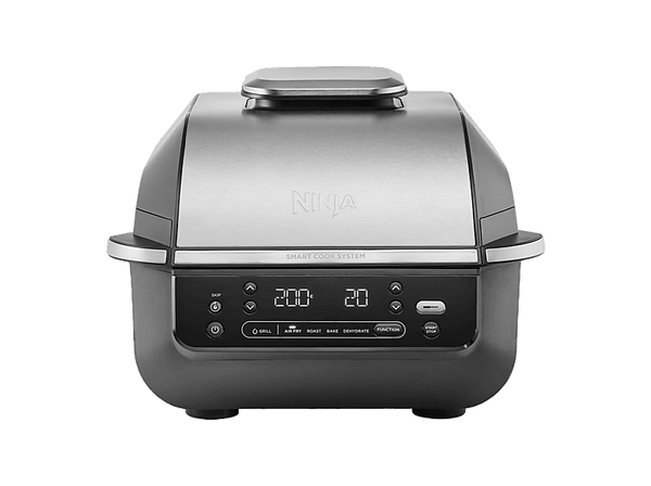 Freidora de aire - Ninja EG351EU, 1760 W, Parrilla, 5 Funciones de Cocción, Sensor de Cocción Digital/Termómetro, Negro/Plata