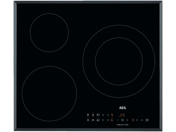 Placa de inducción - AEG ILB63306FB, 3 zonas, Zona grande 32 cm, Biselada, 60 cm, Negro