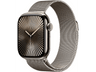 Apple Watch Series 10 (2024), GPS + Cellular, 46 mm, Gesto de doble toque, Caja de titanio Natural, Correa Milanese Loop Natural, Talla S/M