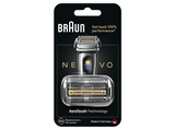 Recambio para afeitadora - Braun NEVO, Cabezal de afeitado original para afeitadoras eléctricas NEVO, 250 hojas, Plata