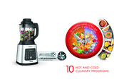 Batidora de vaso - Moulinex Perfectmix Cook LM835D, 1400 W, 2 L, 6 Cuchillas Powelix, Recetas Frías y Calientes, 10 programas, Táctil, Inox.