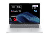 Portátil - HP OmniBook 5 NGAI 14-he0000ns Copilot+ PC, 14 2K, Snapdragon X1-26-100 45 TOPS, 16GB RAM, 512GB SSD, Gráficos Adreno™, W11 Home, Plata