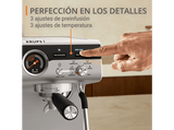 Cafetera express - Krups Precision XP801T, Molinillo integrado, 30 ajustes de molienda, 15 bares, 1500 W, 3.5 L, Thermoblock, 2 tazas,  Inox