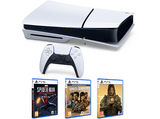 Consola - Sony PlayStation 5 Slim Standard, 1 TB SSD, 1 mando + 3 Juegos (Spider-Man: Miles Morales + Uncharted: Legado ladrones + Death Stranding)