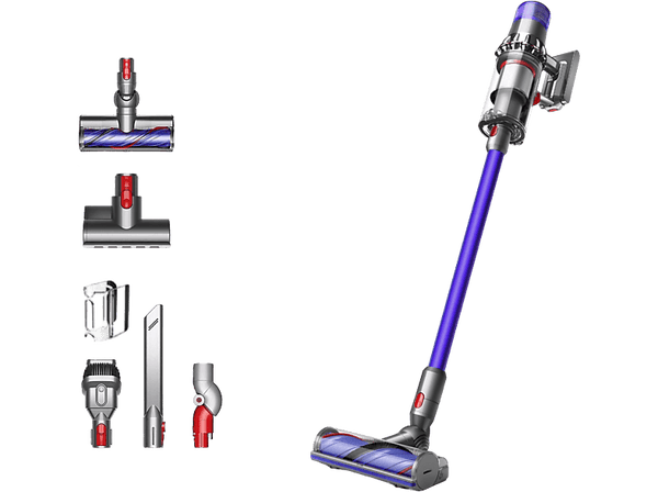 Aspirador escoba - Dyson V11™ Extra, Potencia succión 185 AW, Autonomía 60 min, Accesorios, Níquel/Morado