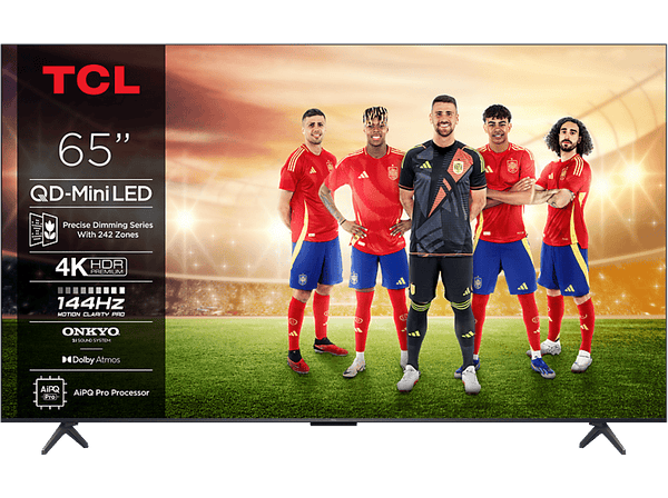 TV Mini LED 65" - TCL 65C6K, UHD 4K, AiPQ Pro Processor, Smart TV, DVB-T2, GoogleTV, Negro
