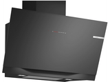 Campana decorativa - Bosch DWK91LT60, Serie 8, 5 velocidades, 441 m³/h, Home Connect, Conexión Placa - Campana, 90 cm, Cristal Negro