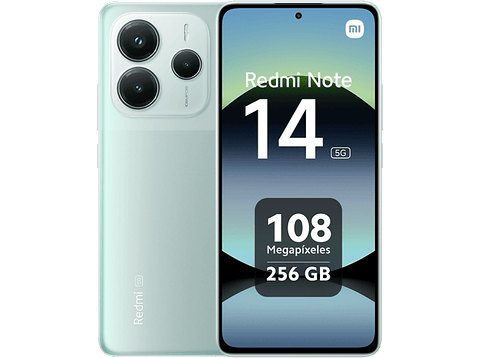 Móvil - Xiaomi Redmi Note 14 5G, Verde coral, 256 GB, 8 GB RAM, 6.67
