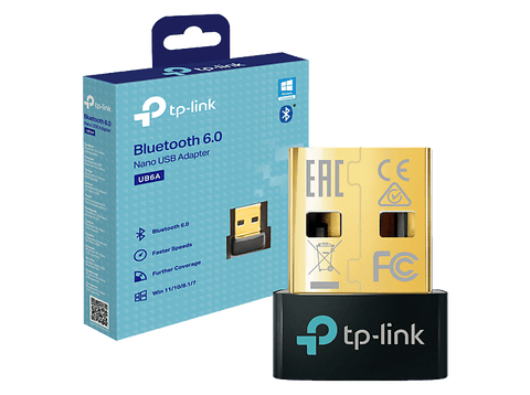 Adaptador Bluetooth - TP-LINK UB6A, Bluetooth 6.0, Conexión Inalámbrica PC y Portátil, Mayor Alcance, Compatible con Windows 11/10/8.1/7, Plug & Play