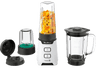 Batidora de vaso - Moulinex LM16L1, 400 W, 1 l, 2 Velocidades, 4 Cuchillas Powelix, Incluye Picadora y Botella de 0.6l, Blanco