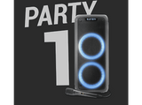 Altavoz de gran potencia - Vieta Pro Party 1, 150 W, USB, Micrófono, Micro-SD, Radio FM, Iluminación LED, Negro