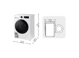 Lavadora secadora - Samsung WD90DG5G34BEEC, 9kg/5kg 1400 rpm, 13 programas, AI Ecobubble™ Clase E/A-10%, fondo reducido, Blanco