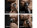 Barbero - Braun Series 9 BT9560, 12 Accesorios para barba, 52 ajustes de longitud, Bloqueo de precisión, Lámina ProBlade, PowerBoost, Wet&Dry, Cromo