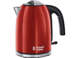 Hervidor de agua - Russell Hobbs 20412-70, 1.7 L, Filtro extraíble, Lavable, 2400 W, Rojo