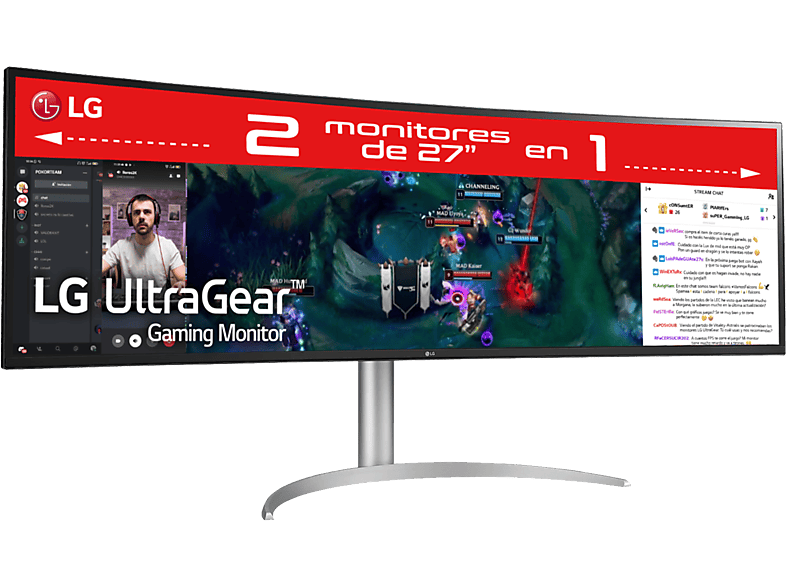 Monitor gaming - LG 49WQ95C-W, 49, QHD, 5 ms, 144 Hz, HDMI x2, DisplayPort x1, Blanco