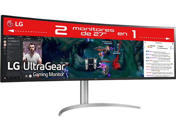 Monitor gaming - LG 49WQ95C-W, 49", QHD, 5 ms, 144 Hz, HDMI x2, DisplayPort x1, Blanco