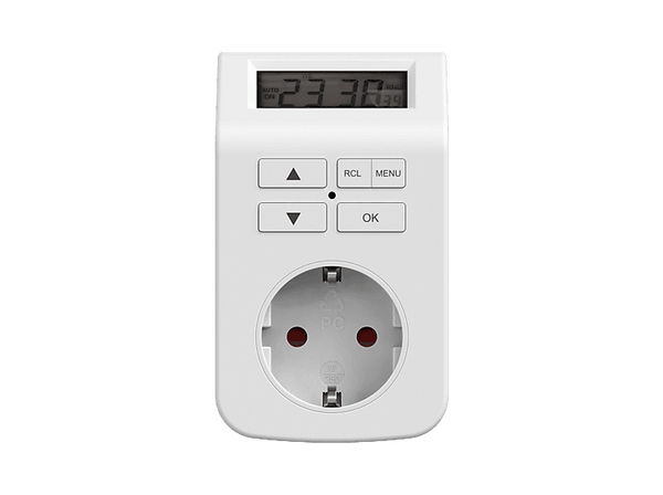 Temporizador enchufe - ISY ITD-1000-W, Con temporizador digital, Blanco