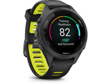Reloj deportivo - Garmin Forerunner 265S, Negro/Amarillo, 18mm, Pantalla Táctil AMOLED 1.1, 15 días Autonomía, Morning Report, 8GB