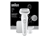 Depiladora - Braun Silk·épil 9 9-030, Depiladora en seco y en mojado, Piel suave duradera, +2 Accesorios de rasurado y recorte, Plata