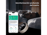 Anillo inteligente - Amazfit Helio Ring, 16.5 mAh, Talla 8, 10 ATM, 4 días Autonomía, Titanio