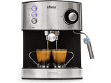 Cafetera express - Ufesa CE7240, 20 bar, 850 W, 1.6 L, Manual, Función calienta tazas, Plata y Negro
