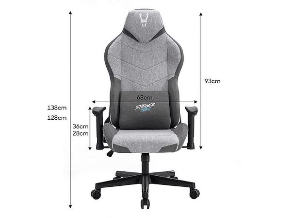 Silla gaming - Woxter Stinger Station Titan, 2D (regulable en altura y anchura), Clase 4, Tejido Antimanchas, Light
