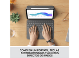 Funda con teclado - Logitech Folio Touch, para iPad Pro de 11 pulgadas (1ª, 2ª, 3ª y 4ª gen) y iPad Air (4ª y 5ª gen), Teclado retroiluminado, Gris