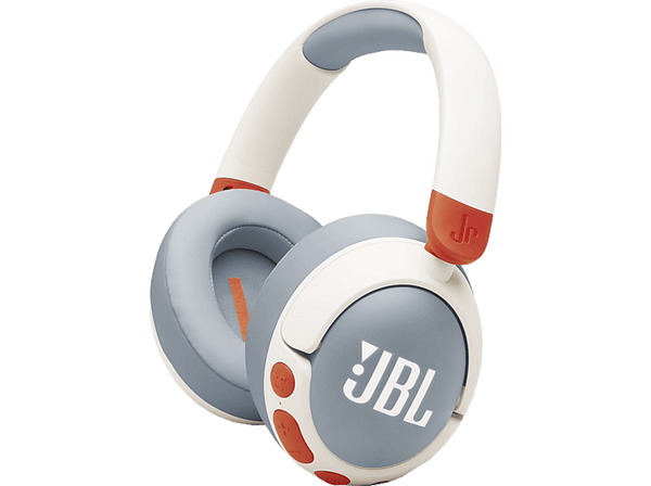 Auriculares infantiles - JBL Junior 470NC, Inalámbricos , Supraaurales, Bluetooth, 50h Autonomía, Micrófono, Cancelación Activa de Ruido, Blanco