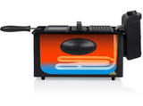 Freidora - Princess 182731, 2000 W, 3 l, Zona Fría, Calentamiento Rápido, Acero inoxidable Negro