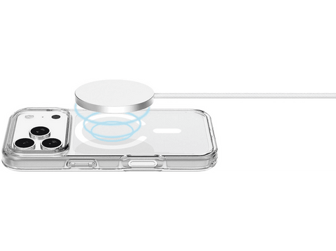 Funda móvil - CellularLine Gloss Mag, Para Apple iPhone 18 Pro Max, Antigolpes, MagSafe, Carga inalámbrica, Transparente