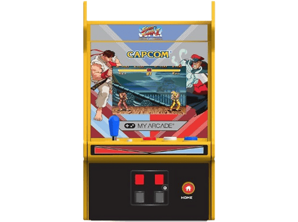 Consola retro - My Arcade Micro Player Street Fighter II, Pantalla color 2.75",  Altavoz incorporado, Naranja