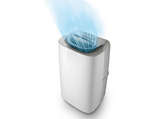 Aire acondicionado portátil - De'Longhi PAC AP98 GENTLEJET, 11500 BTU/h, 3 velocidades, 100 m³, 62 dB (A), Temporizador, Blanco marfil