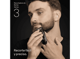 Barbero - Braun Series 3 BT3520, 2 peines para barba, 40 ajustes de longitud, Lámina ultra afilada, Negro