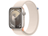 Apple Watch Series 9 (2023), GPS, 45 mm, Gesto de doble toque, Caja de aluminio blanco estrella, Correa Sport Loop blanco estrella