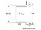 Microondas integrable - Balay 3CP5002B3, 800 kW, 5 niveles, 20 l, Cristal Negro