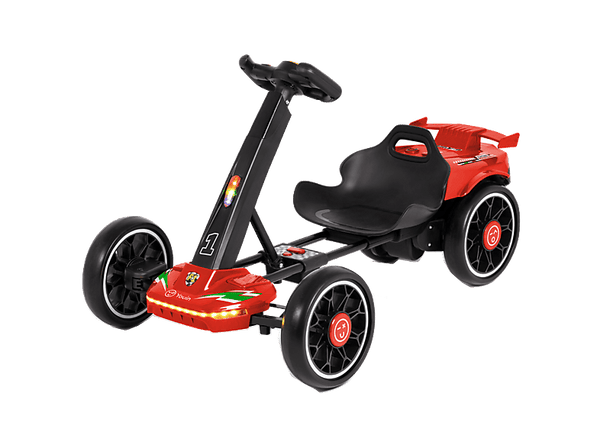 Kart eléctrico - Youin SC1006, Velocidad máx. 5km/h, Carga máx. 30 kg, Ruedas 7.8", Plegable, 2h Autonomía, Para niños de entre 3 y 6 años, Rojo