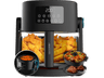 Freidora de aire - Cecotec Cecofry Flip&Grill 4500, 3 en 1, 1500 W, 4.5 L, Reversible, Cubeta de cristal, Pack de accesorios, Temporizador, Black