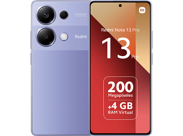 Móvil - Xiaomi Redmi Note 13 Pro, Morado, 256 GB, 8 GB RAM, 6.67" Full HD+AMOLED, MediaTek  Helio G99 Ultra, 5000 mAh, Android