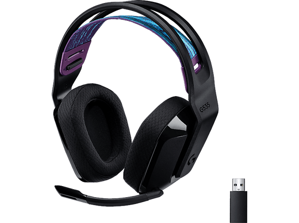 Auriculares gaming - Logitech G G535, Bluetooth, Inalámbrico, Micrófono, Lightspeed, PC, PS4, PS5, Negro