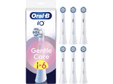 Recambio para cepillo dental - Oral-B iO Gentle Care, Pack de 6 unidades, Para encías sensibles, Blanco