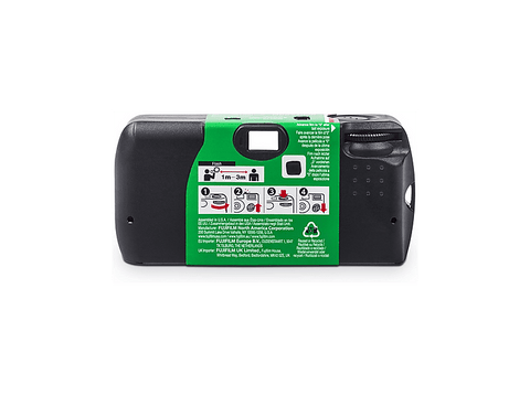 Cámara desechable - Fujifilm Quick Snap Flash, 27 fotografías, Con Flash, Verde