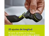 Barbero -  Philips One Blade Pro QP6552/15, maquinilla de afeitar cara y cuerpo, cuchilla 360, uso en seco y mojado, 20 longitudes,  autonomía 120 min