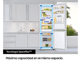 Frigorífico combi - Samsung SMART AI RB34C600CWW/EF, No Frost, 185.3 cm, 344l, All Around Cooling, WiFi, Blanco