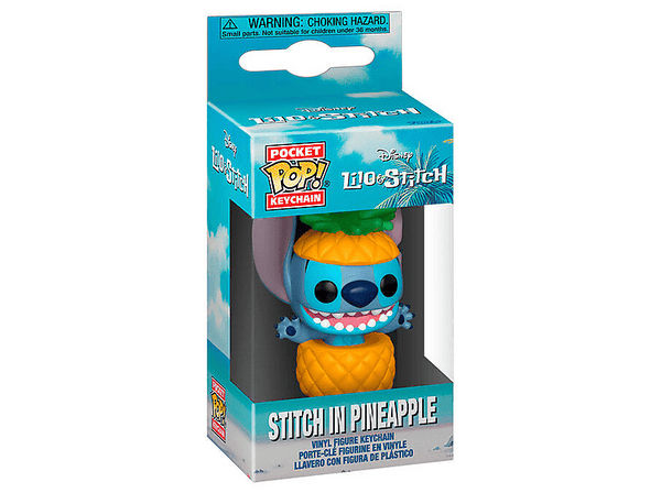 Llavero - Funko Lilo & Stitch S4: Stitch en una piña, 4 cm, Vinilo