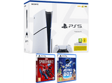 Consola - Sony PS5 Slim Standard, 1 TB SSD, 1 mando + Juego Spider-Man 2 + Juego Astro Bot