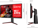 Monitor gaming - LG 27GP850P-B, 27, QHD, 1 ms, 165 Hz, HDMI x2, DisplayPort x1, Negro
