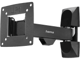 Soporte TV - Hama 00220820, De 10 a 26, Giratorio e inclinable, VESA Hasta 100x100, Máx 15 kg, Negro