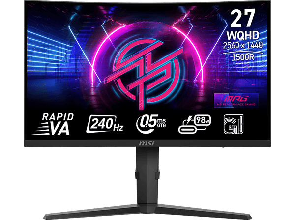 Monitor gaming - MSI MPG 275CQRXF, 27" WQHD, 240Hz, 0.5 ms GtG, Rapid VA, Curve 1500R, Adaptive Sync
