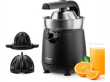 Exprimidor - Ufesa Vitality, 120 W, Dos Conos, Acero inoxidable, Antigoteo, Pies Antideslizantes, Negro