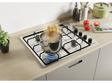 Encimera - Candy Idea CHW6LBX, Gas, 4 quemadores, Válvula seguridad Sicurflame, 60cm, Mandos independientes, Inox